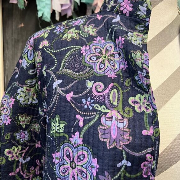 Rebecca Malone Blue Floral Quilted lightweight Jacket - Picture 2 of 8